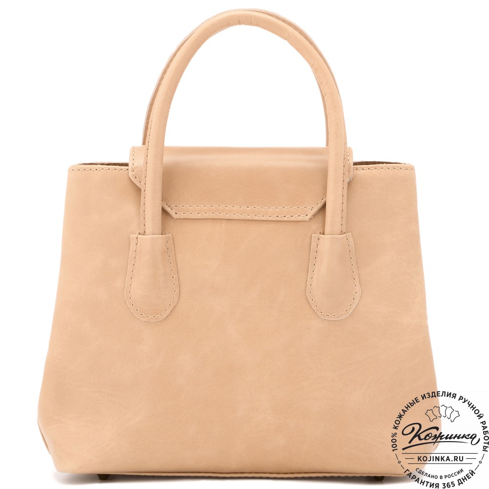  Женская кожаная сумка "Ванесса" (бежевая)